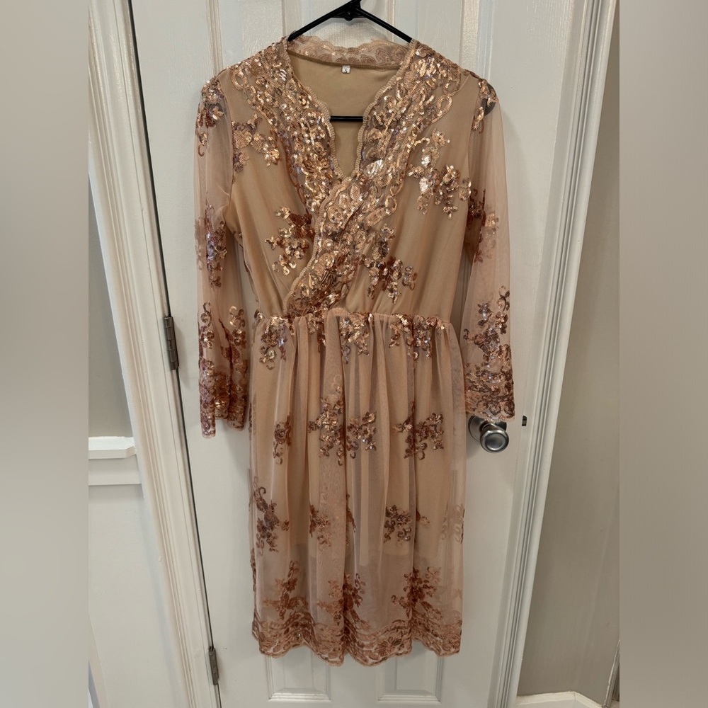 Gold Sequin Dress in Size Small